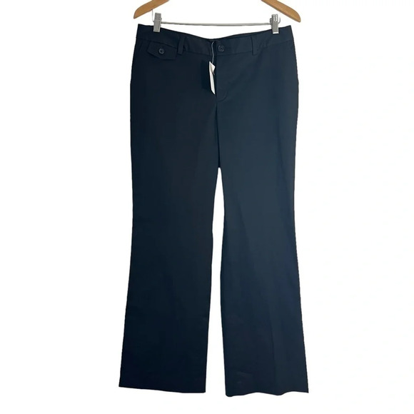 Banana Republic NEW Martin Fit Black Pants 12 Petite Pockets Career Professional - Picture 1 of 8